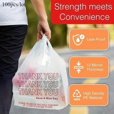 THANK YOU Bags 53 cm 28 cm 15 c" White Plastic Shopping Bags 100PC
