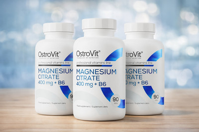 3x OstroVit Magnesium Citrate 400mg B6 90 Tabletten Vegan Muskel Nerven Energien