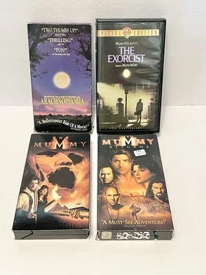 Horror Adventure VHS Lot Exorcist Mummy Returns Arachnophobia VHS Tapes - Image 1 of 2