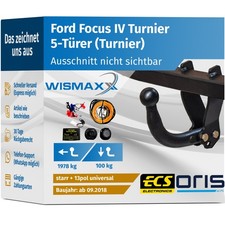 ANHÄNGERKUPPLUNG für Ford Focus IV Turnier ab 18 starr ORIS +13pol E-Satz ABE