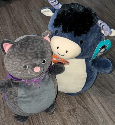 Original Squishmallows Hug Mees Set Of 2 Xiomara Halloween & Perni Cow Plush Toy - Picture 2 of 15