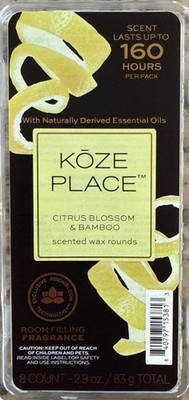 Koze Place Citrus Blossom & Bamboo Scented Wax Rounds Lasts 160 Hours per Pack