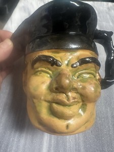 Vintage Ceramic Face Cup-multicolor-very Interesting Handmade