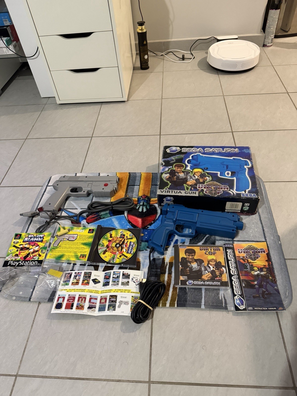 Virtua Cop + Virtual Gun En Boîte pour Sega Saturn FR+ Point Blank Et Le Gun FR