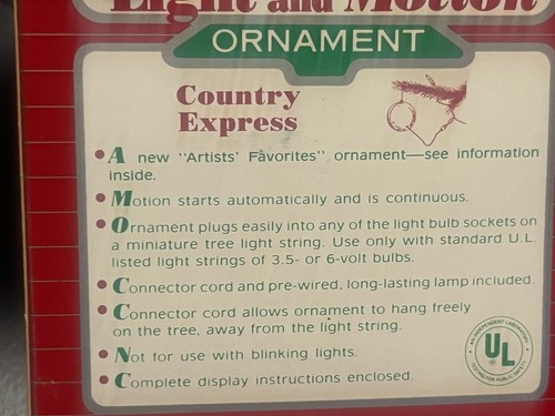 Hallmark Light and Motion Country Express Train Ornament 1988 - Picture 4 of 12