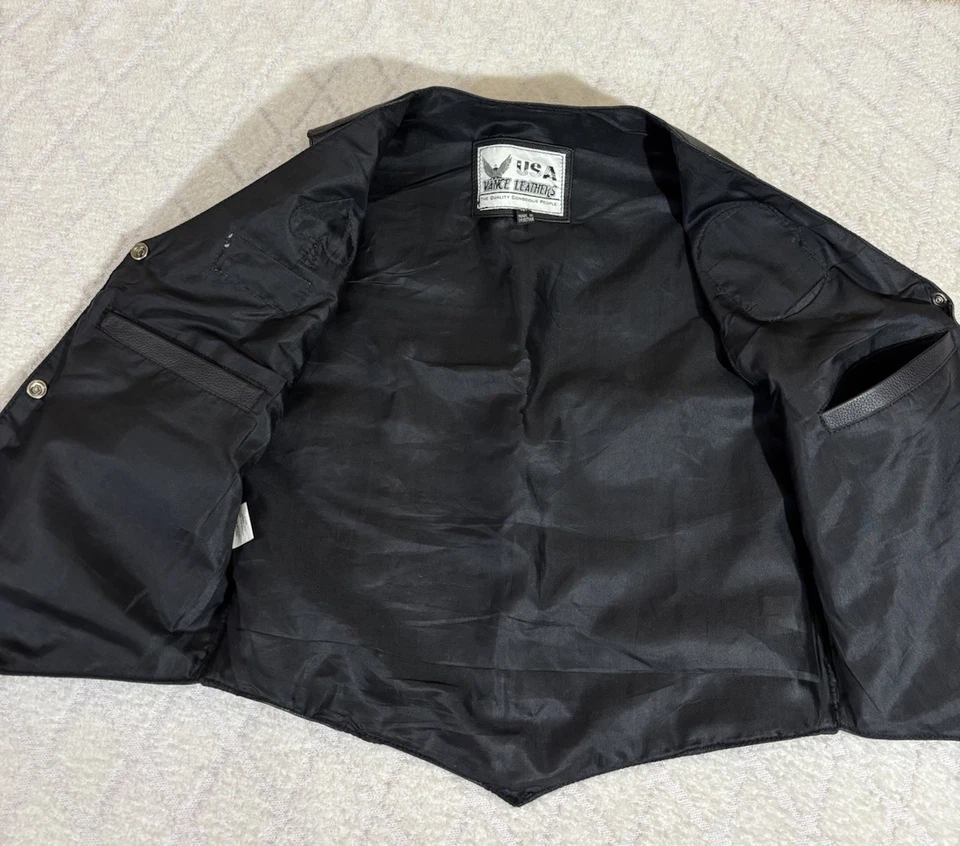 Vance Leathers USA My Dads Biker Buddy Star Kids Embroidered Leather Best Size M - Image 4 of 4