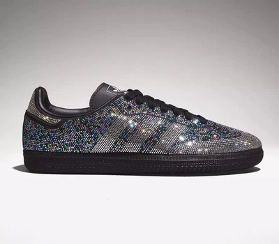 Adidas Originals Damen SAMBA OG Schuhe in Schwarz Silber Strass
