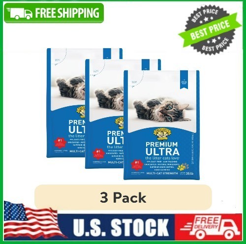 3 BAG Dr. Elsey's Premium Ultra Unscented Clumping Clay Cat 