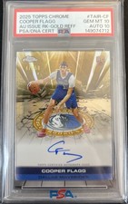 2025-26 Topps Chrome Cooper Flagg Gold Refractor Auto Issue /50 Rookie PSA 10/10