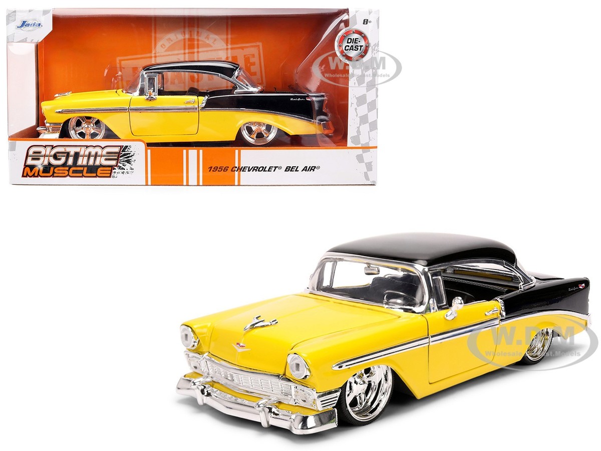 56　ベルエア　カスタム　1/24 1956 CHEVROLET BEL AIR YELLOW & BLACK 1/24 DIECAST MODEL CAR BY
