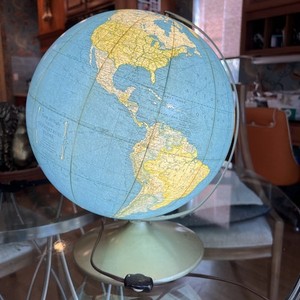 Vtg Rand McNally MCM  12”  Illuminated Terrestrial Globe Replogle