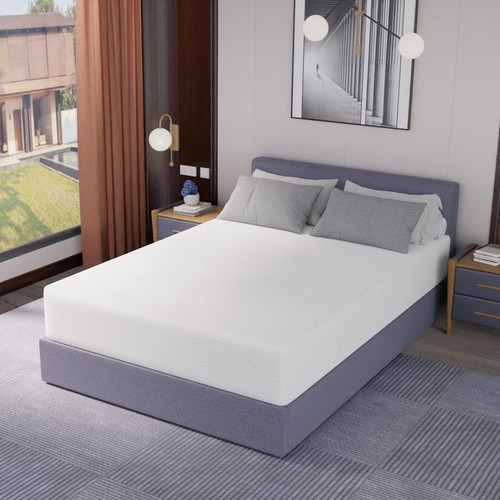 12 Inch Green Tea Memory Foam Mattress,Bed-in-a-Box Medium Firm Mattress Cert...