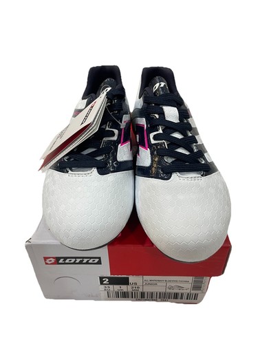 Lotto Maestro 700 IV FG Jr Size 2 White Pink Lace Up Girl's Soccer Cleats New - Picture 1 of 6