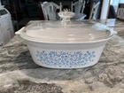Vintage Corning Ware Blue Heather 2.5 Quart Covered Casserole Dish W/Pyrex Lid