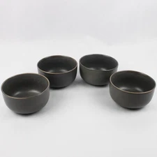 Set of 4 Project 62 Stoneware Cereal Bowls Gray Tilley Pattern