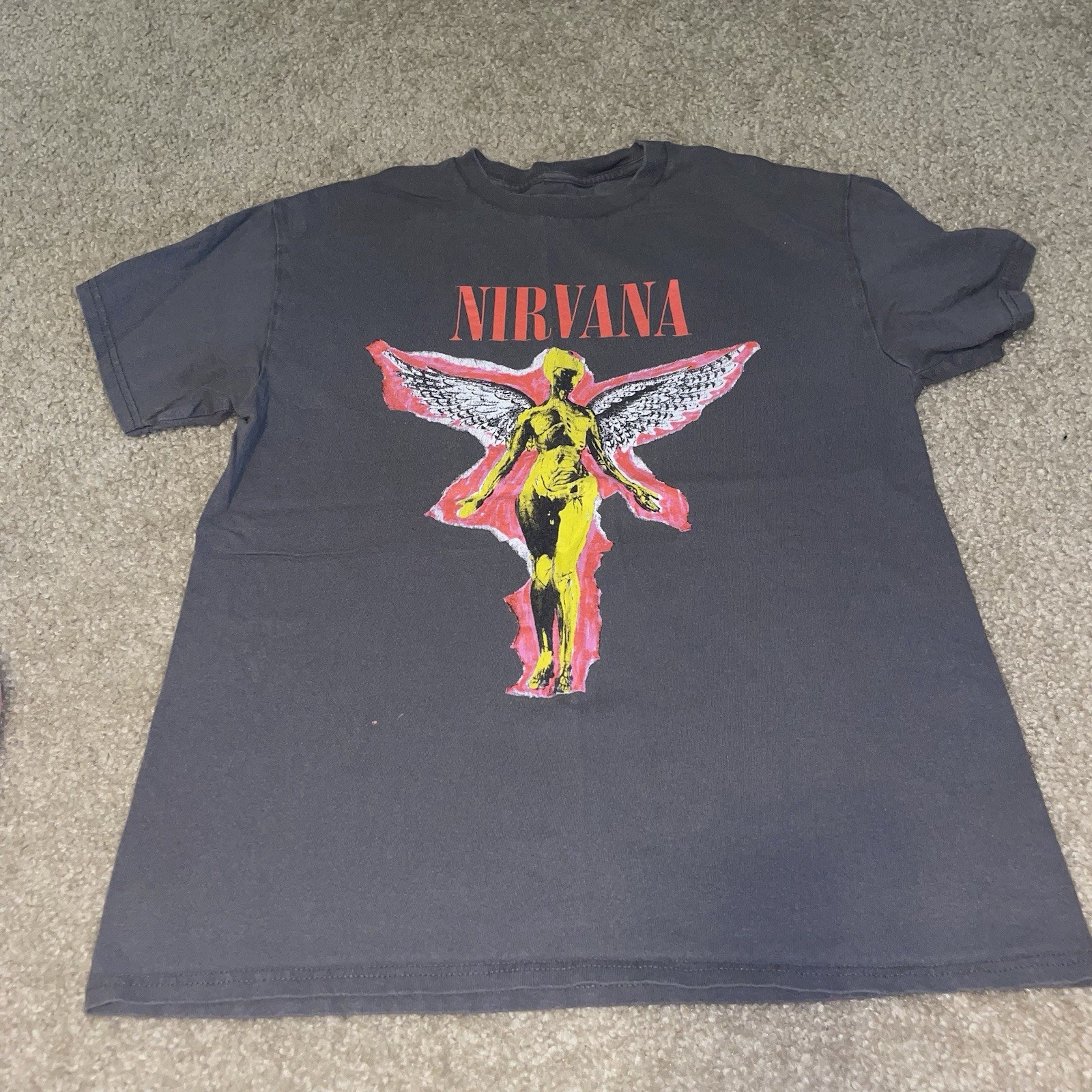 Vintage Nirvana In Utero Graphic Tee Band Rock Cobain Shirt Size M M-200