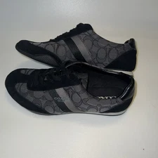 COACH (Kelson) Black & Gray Signature Monogram Canvas Shoes Size 7.5B - NEW