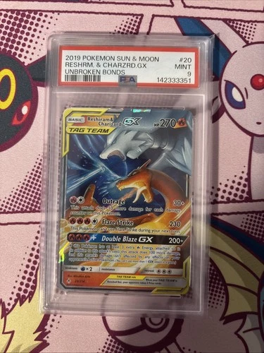 Reshiram & Charizard Gx 20/214 Unbroken Bonds Pokemon PSA 9