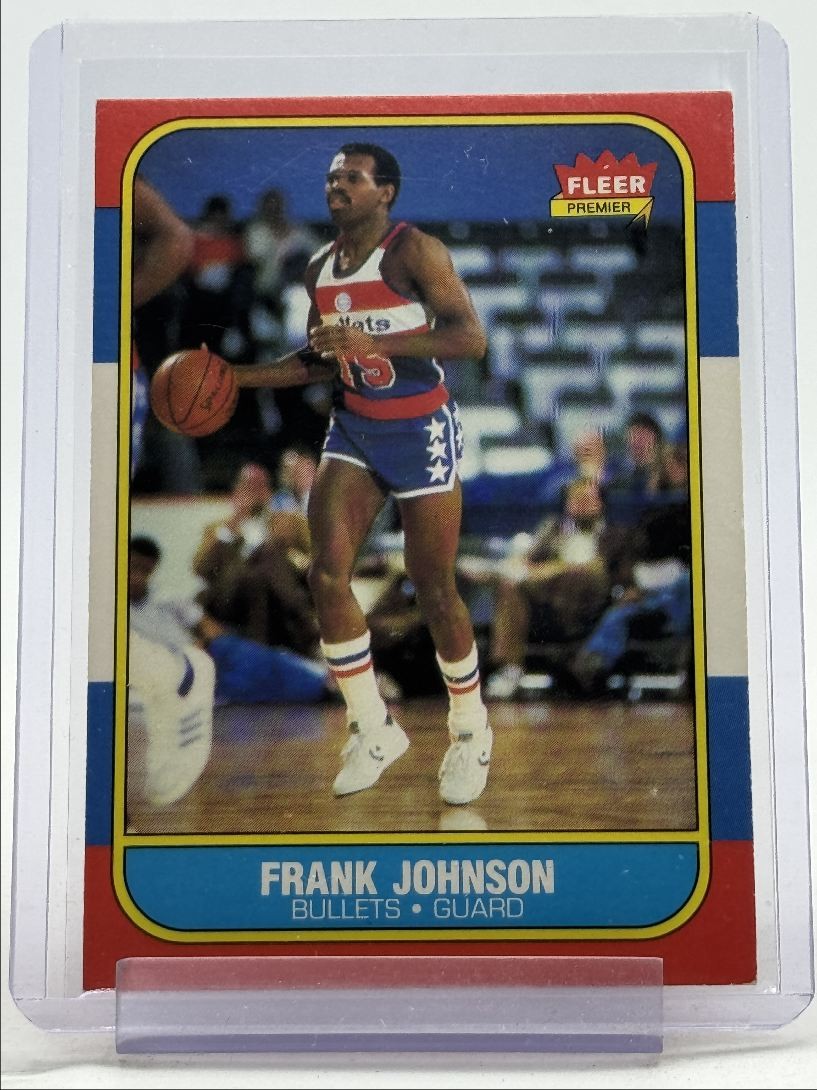 FRANK JOHNSON 1986-87 FLEER PREMIER ROOKIE BULLETS BASKETBALL #52 RC Q3562