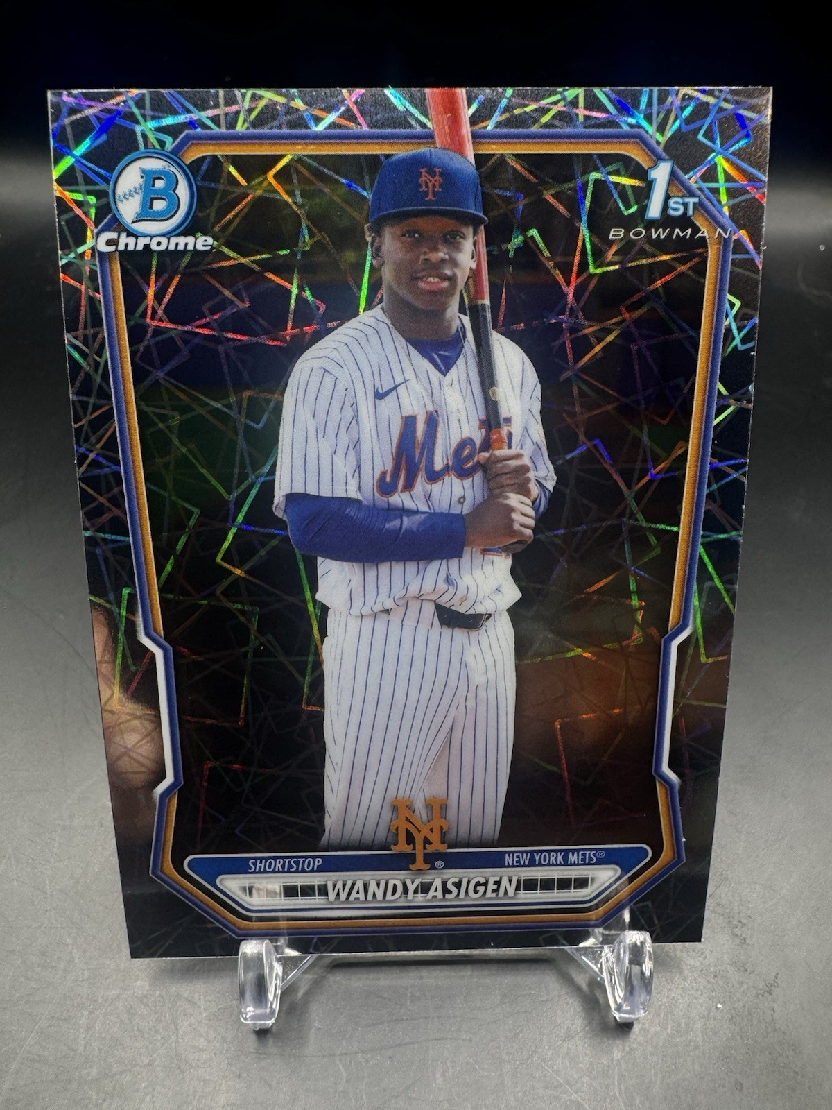 2026 Bowman Chrome Wandy Asigen 1st Bowman Lazer Refractor #BCP-152 NY Mets