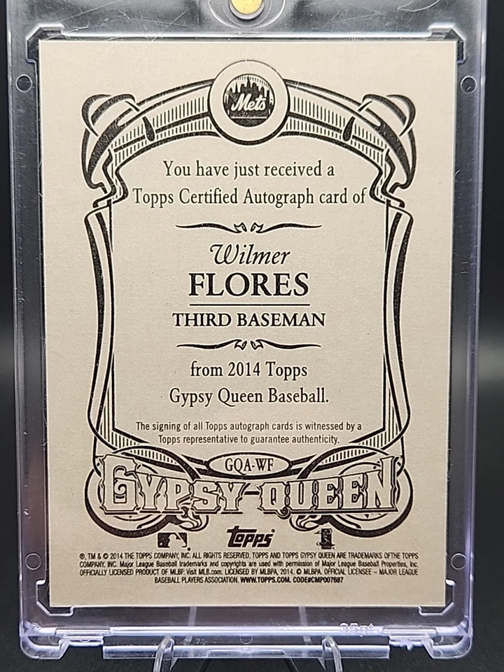 2014 Topps Gypsy Queen - Autographs Wilmer Flores #GQA-WF (AU, RC) - Image 3 of 3