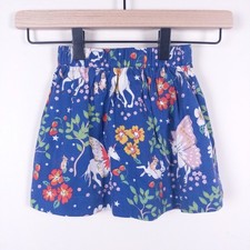 NEW Mini Boden Fantasy Unicorn Print Lined Flannel Skirt Blue Girls 2-3Y
