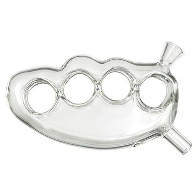 6'' Mini Bong Clear Small Smoking Water Pipe Knuckle Dusters in Hand Glass Bong
