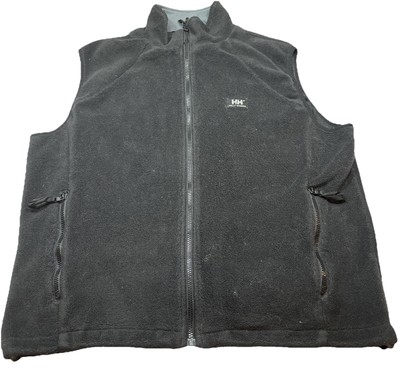 Helly Hansen MENS BLACK FLEECE ZIP UP Vest Outdoor Hiking athletic Zip Pockets L