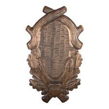 Scudo di legno per trofeo cervo. Pannello. Corna. Caccia. 65x37cm  231001