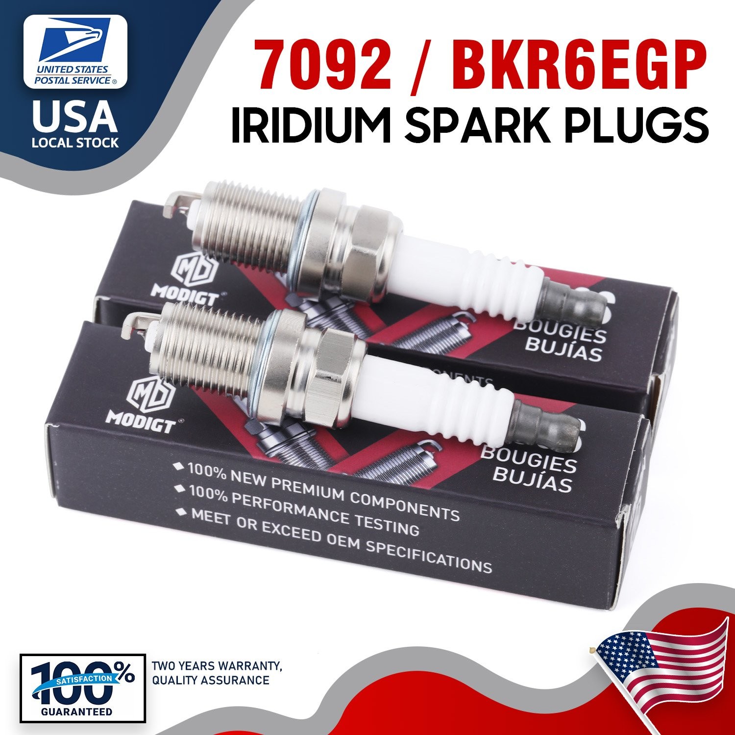 For Audi BMW Cadilac Chevrolet Spark Plug For NGK 2Pcs Iridium 7092 # BKR 6 EGP