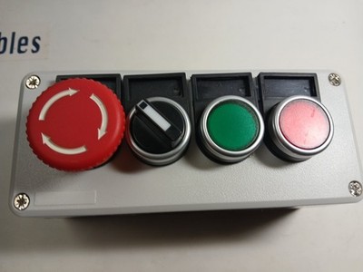 Momentary Start Stop Switch Push Button + Emergency Stop And Rotary Switch