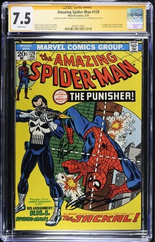 AMAZING SPIDER-MAN #129 CGC 7.5 SS  THOMAS ,CONWAY 1ST APP  PUNISHER 4644114002