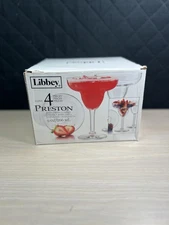 Libbey Preston Set of 4 Margarita Glasses Holds 9 oz each with original box