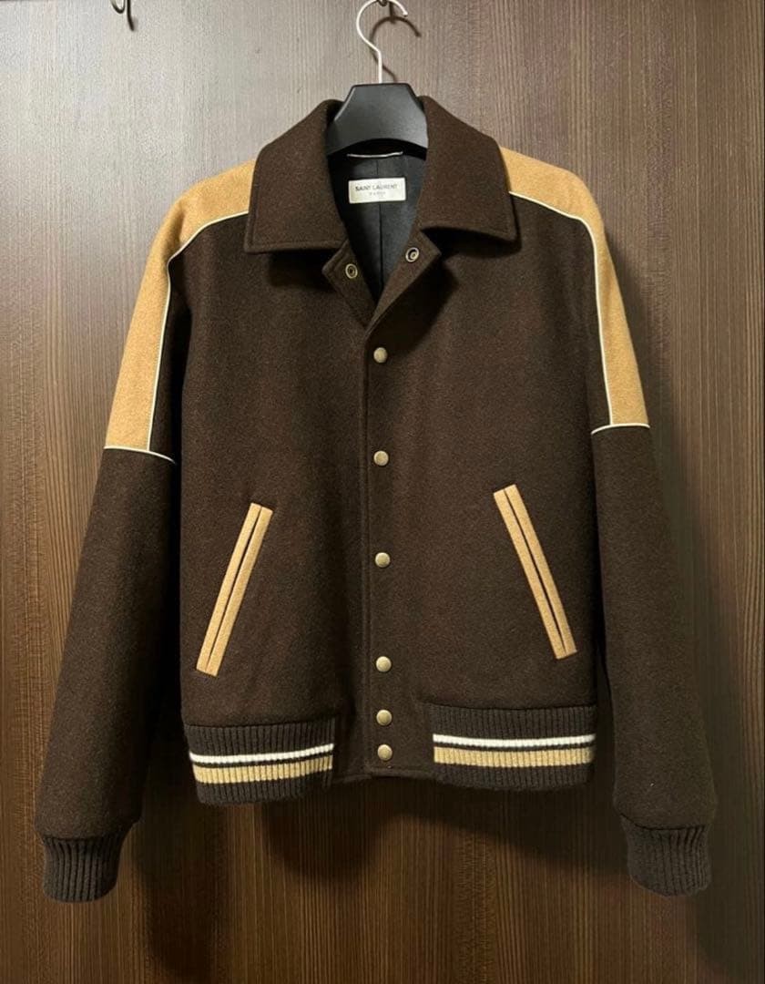 SAINT LAURENT brown stadium jacket