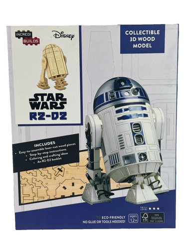 Star Wars R2-D2 3D Wood Model Kit IncrediBuilds Loot Crate Red