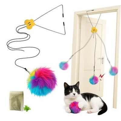 Interactive Cat Toys for Indoor Cats, Self-Play Hanging Door Toy for Kitten,