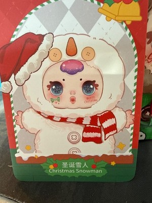 MM Sugar Baby Christmas Snowman Plush Pendant Confirmed Card Kawaii Charm