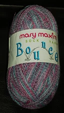 SKEIN OF MARY MAXIM SOCK YARN BOUNCE 308 PURPLE PASSION