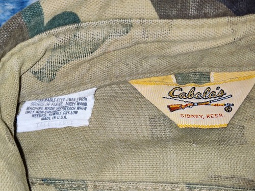 Vintage Cabelas DUCK CAMO Insulated Chamois Flannel Tall/Large - Picture 5 of 19