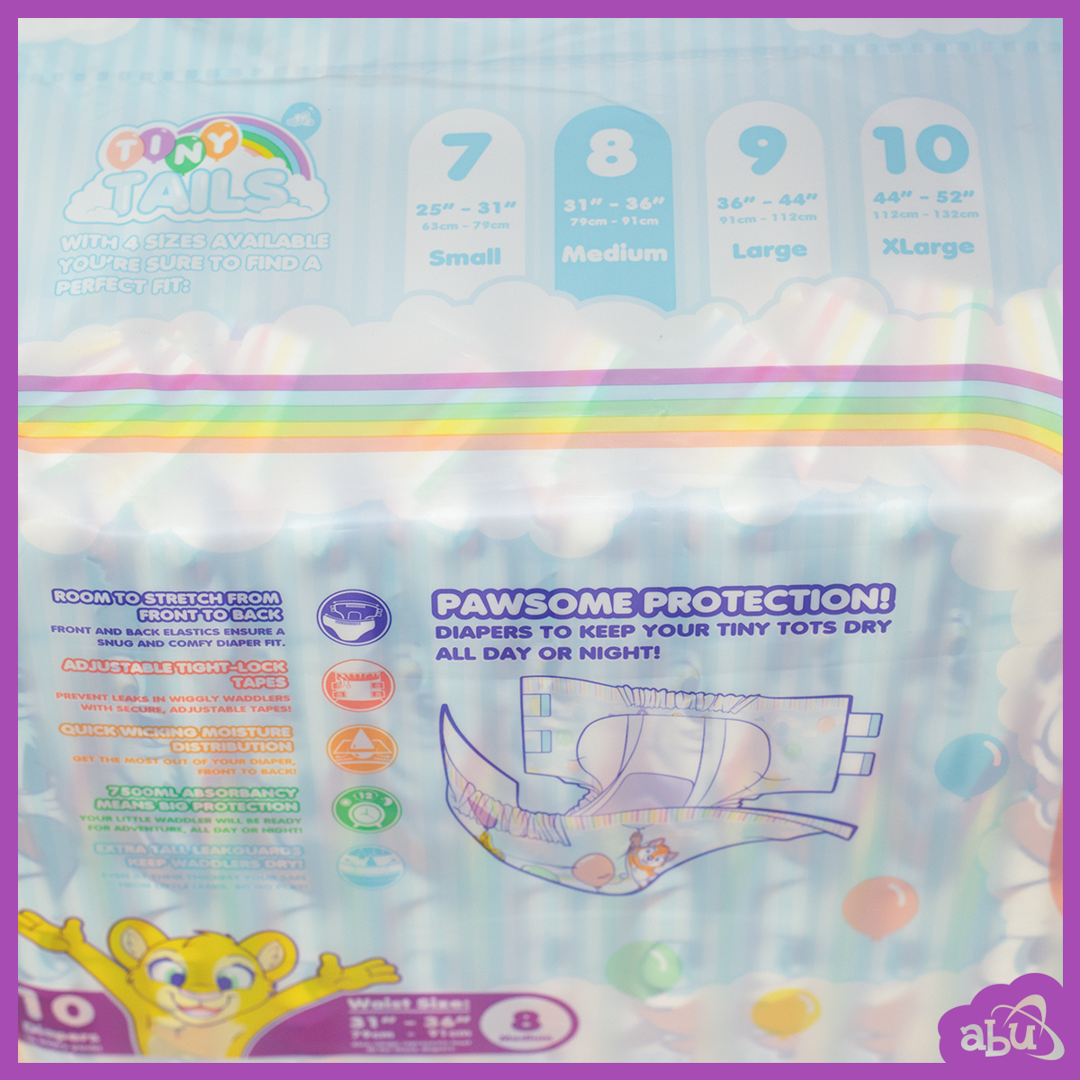 ABUniverse TinyTails Diapers (Pack of 10 or Case of 40) ABDL | eBay