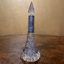 Antique Henry Perkins & Son 1911 Perfume Bottle W Sterling Silver Trim