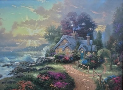 Thomas Kinkade A New Day Dawning 25.5x34 S/N  with Cert Oil on Canvas