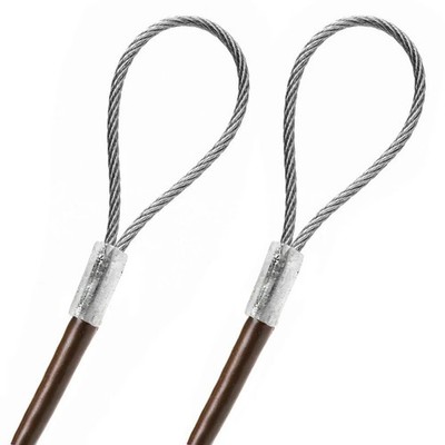 Made to Order Cut to Inches Braided Steel Cable 1/16 Aluminum Sleeve Brown/White