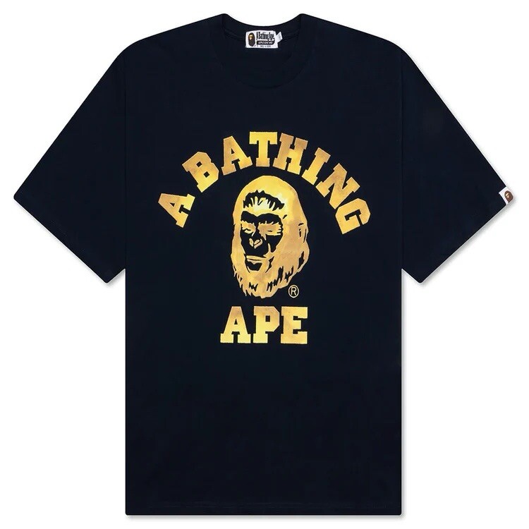 BAPE Color Camo College Tee Navy Size M *NEVER WORN*