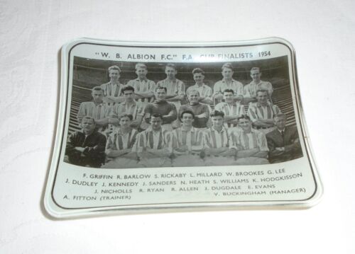 1950's West Bromwich Albion F.C. Football  Chance Glass Ashtray ~ F.A. Cup 1954 - Afbeelding 1 van 7
