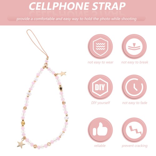 3 Pieces Handy Kette Handy-Lanyard Handy-Schlüsselband Mit Perlenanhänger - Zdjęcie 4 z 12