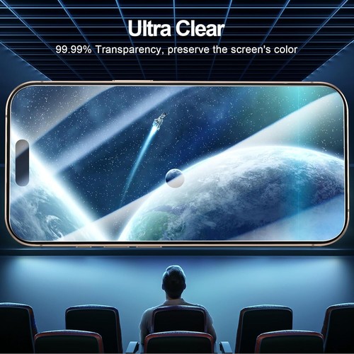 NEW'C [3 Pack Designed for iPhone 16 Pro (6.3 inches) Screen Protector Tempered - Photo 2 sur 7
