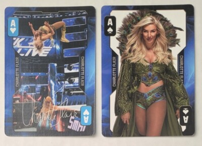 (2) Charlotte Flair 2019 WWE Women's Evolution Aquarius Playing Card Unused
