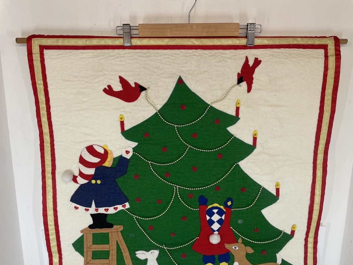 VTG Felt Advent Calendar Wall Christmas Tree Hanging Handmade Large With  Tokens | eBay
