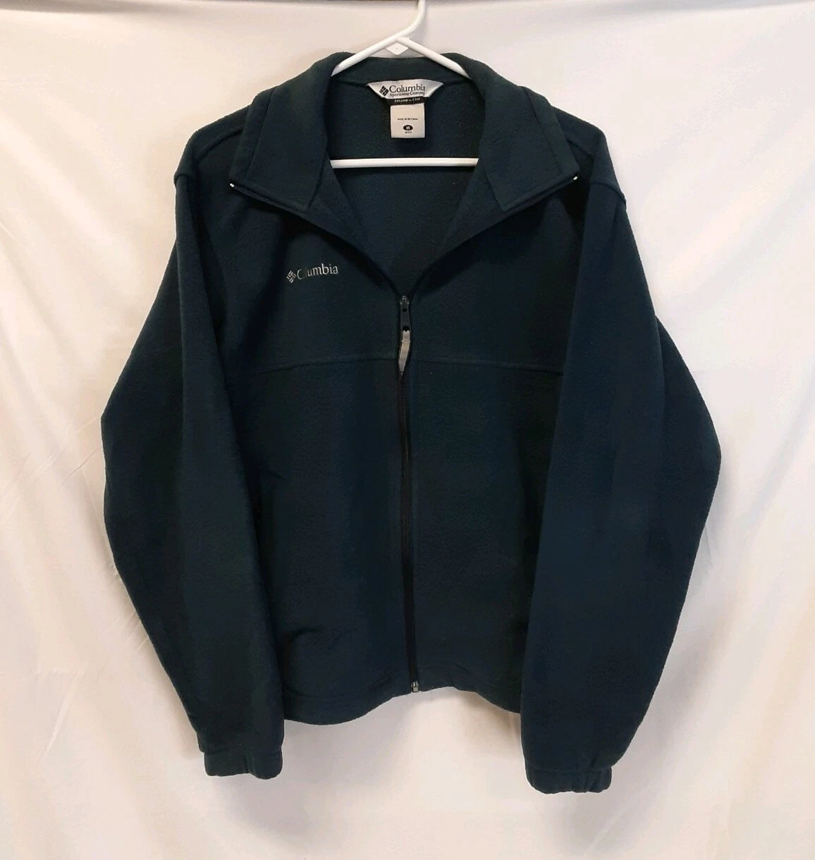 COLUMBIA SPORTSWEAR Blue Fleece Jacket Full Zip Cinched Waist Men's Size MEDIUM